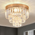 Crystal Flush Mount Ceiling Light 3-Tier Modern K9 Crystal Chandelier Gold Mini