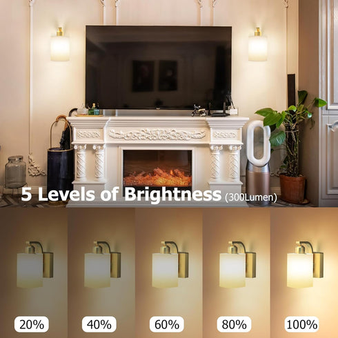 Set 2: 6000mAh iThird Battery Operated Wall Sconces of Rechargeable Wall Light with Touch and Remote, Wireless Wall