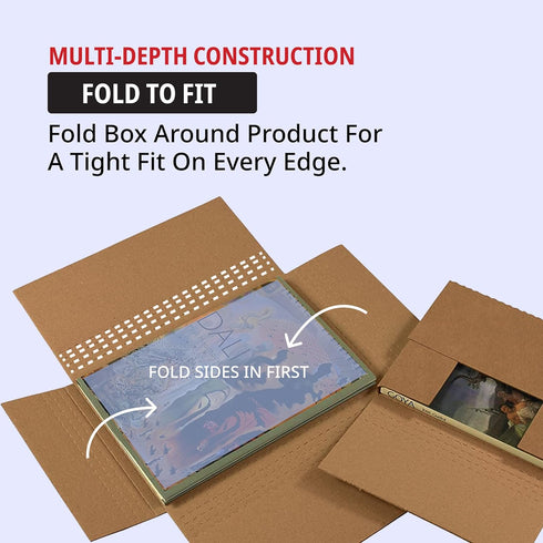 Tape Logic TLM2BKK Easy-Fold Mailers, 12 1/8" x 9 1/8" x 2", Kraft, Pack of 50
