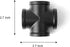 1" 4-Way 4-Pack 4 Decoration(4, 1") Black Cross Fitting Connector, Home TZH Cast Malleable Iron Way Corner Pipe