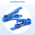 Cable Matters 2-Pack Wire Strippers in Blue, 8-16 AWG, Adjustable Blade, Precision Tool for Large Wires, Includes Cutter