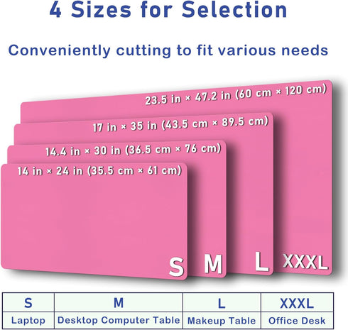 Boutilon Pink,30"x14") Leather Desk Pad Protector,Non-Slip Mouse Pad,Laptop Desk Pad,Office Mouse Mat,Waterproof