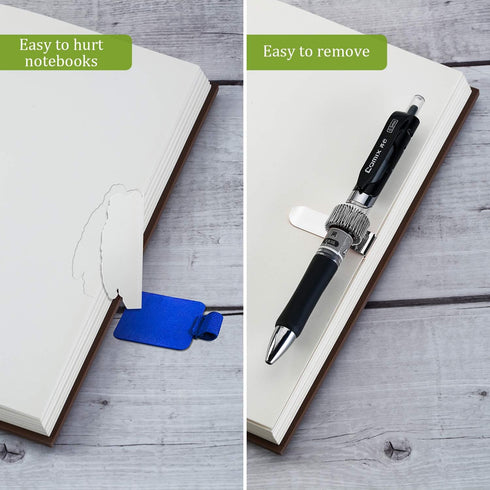 Outus 12 Pcs Metal Pen Holders for Clipboard, Adjustable Spring Loops Organizer, Manganese Steel Clip for Notebook,