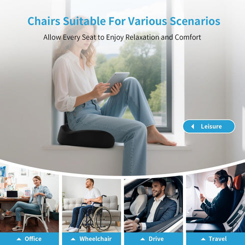 LSMColda Tailbone Extra-Dense Seat Cushions for Office Chairs, Orthopedic Seat Cushion for Desk Chair, Car, Wheelchair