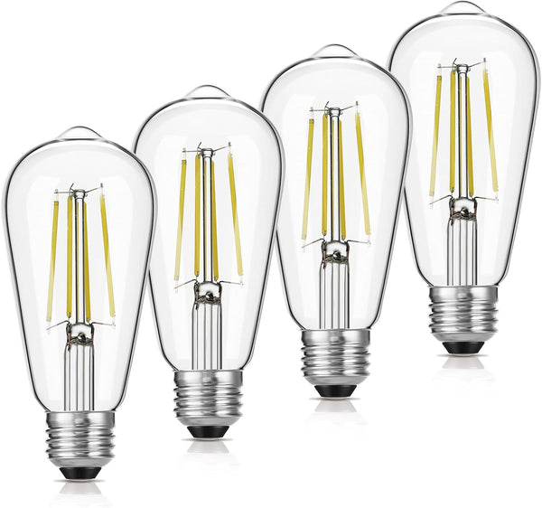 Gozelux LED Edison Bulbs, 60W Equivalent ST19, Efficient 6W LED, E26 Medium