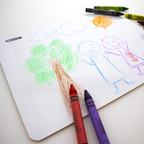BAZIC Dry Erase Lap Board, 9"x12" & Marker, Double Sided Primary Ruled & Blank, 2-Pack for Teacher Home