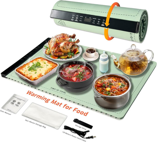 Food Warming Mat for Countertop Electric Heating Mat for Food with 8-Level