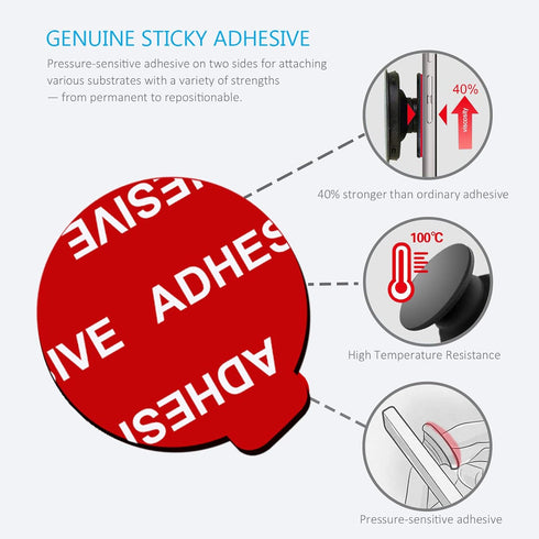 PKYAA 12 Pack Sticky Adhesive, Double-Sided Replacement Tape for Socket Base, 1.4 inches (35mm)