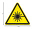 (FIS6003-)|Plastic 11.20" 10.00" Laser Aperture x with Corner Mounting Holes|Triangle ISO Symbol|Sign