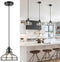 Industrial Pendant Lights Kitchen Island Black 8.7", Hanging Light Fixtures with Clear