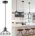 Industrial Pendant Lights Kitchen Island Black 8.7", Hanging Light Fixtures with Clear