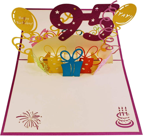 iGifts And Cards Happy 95th Birthday 3D Pop Up Greeting Card - Unique Celebration for Husband, Wife, Friend