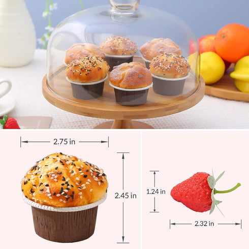 Joeabor Set 6 Pack Fake Cupcakes, Artificial Cupcakes for Display, Realistic Fake Food, Artificial Cake Fake Desserts