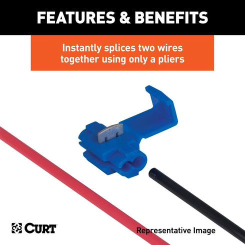 CURT 59906 100-Pack White Scotch Snap Lock Wire Connectors, 18-14 Gauge