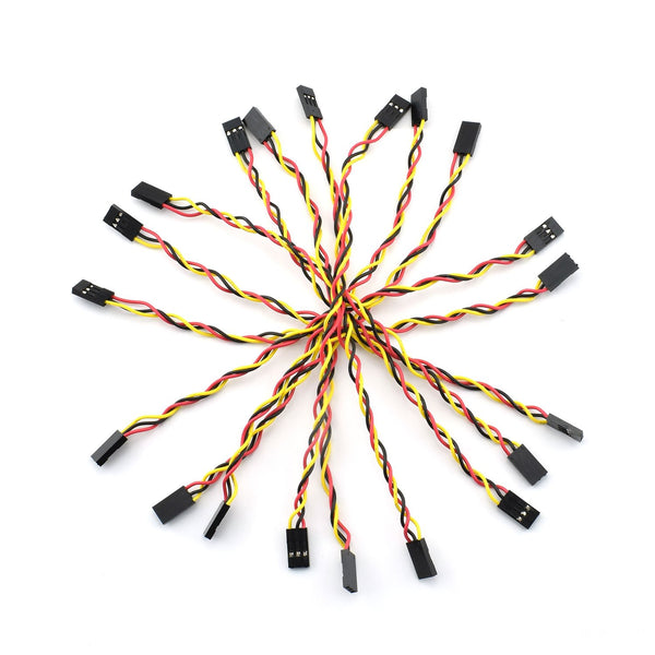 ZYAMY 10PCS 3P Line 3P Pins 2.54mm Pitch Female to Female Cable Connector Multicolor Jumper Wire 20CM