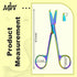 MJW Trimming Stainless Steel Suture Stitch Scissors with Multicolor/Rainbow Titanium Coating - Precision Scissors
