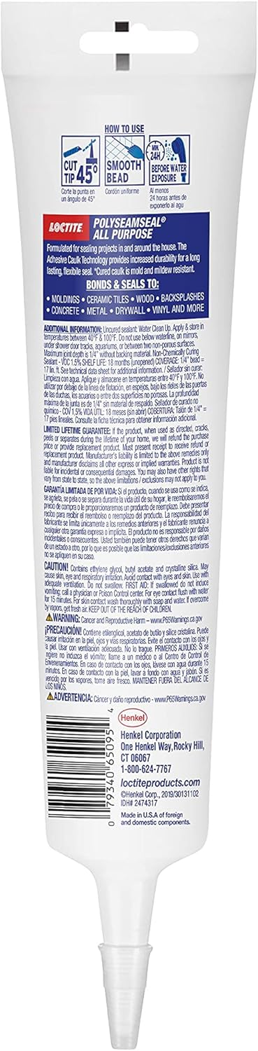 Polyseamseal 2139006 5.5 Oz White All Purpose Adhesive Caulk by Loctite