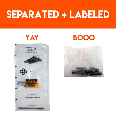 Lag Bolt Kit for Mounting TV into Wood or Concrete - Heavy Duty Bolts, Fischer Anchors, 2 Drill Bits
