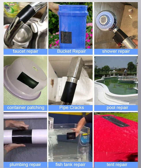 Flexible Rubberized Waterproof Tape, 4 in x 5 ft Patch & Seal Tape for Leaks, Indoor Outdoor Use