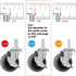 Caster Wheels Set of 4, 3" Locking Swivel Stem Casters with Brake, Rubber Casters with 360 Degree No Noise