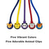 Jeashia 5 ClearSound Kids Stethoscope - Real Working Medical Tool with Fun Cartoon Heads for Pediatric Exams, Nurse