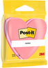 Post-it Notes, 225 Heart Shape Sticky Notes, 70 x 70mm, Pink for Desk, Office, School