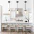 7.87" Mini Glass Pendant Light H Hanging Light Fixture with Frosted Glass Farmhouse Black Modern Cylinder Pendant