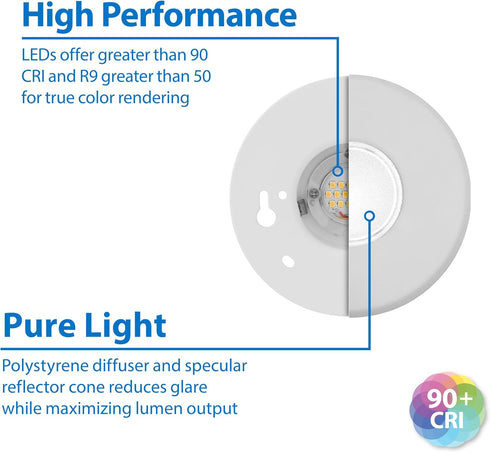 Nicor DLF301205KWH Flush Mount, 5000K, White