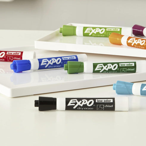 EXPO Dry Erase Markers, Chisel Tip, Black, Low-Odor, Pack of 36 for Whiteboards and Home Offices