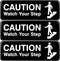 Excello Global Products Caution Watch Your Step Sign - Informative Plastic Sign for Indoor Outdoor Use