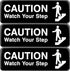 Excello Global Products Caution Watch Your Step Sign - Informative Plastic Sign for Indoor Outdoor Use