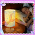 Mermaid Table Lamp for Kids Bedroom - Mermaid Tail Pastel Kids Bedside Lamp with Linen Wooden Nightstand Nursery