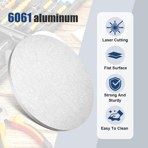 2 Pcs 1/8" x 4" Aluminum Disc Round Sheets, 6061 Aluminum Plates