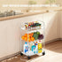 Betoveren 3 Tier Utility Rolling Cart with Wheels Multifunctional Storage Cart Clear Movable Storage Organizer