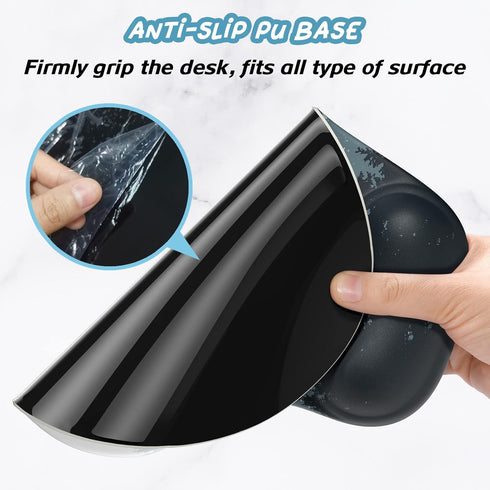 Hsurbtra Ergonomic Mouse Pad, Cute White Forest Gel Mouse Pads with Wrist Rest Support, Non-Slip PU Base, Memory Foam