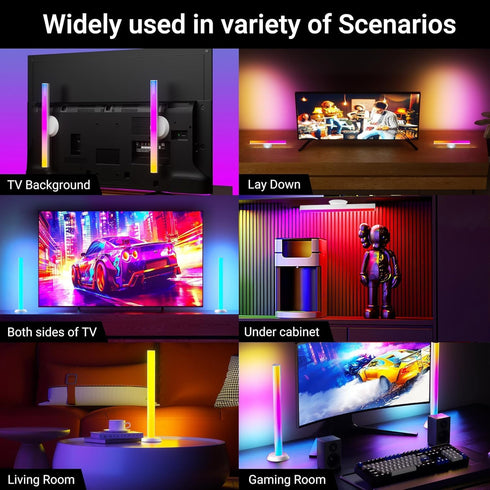 60 TJOY Smart Light Bars, RGB Table Desk Light Bar, TV Backlight with Music Sync, Game Lights with Scene Modes, Lumens