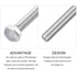 Hex Bolts (M6-1x70mm) 15Pcs, Fully Threaded Coarse Hex Head Screw Bolt Machine Screws - 304 Stainless Steel, Silver