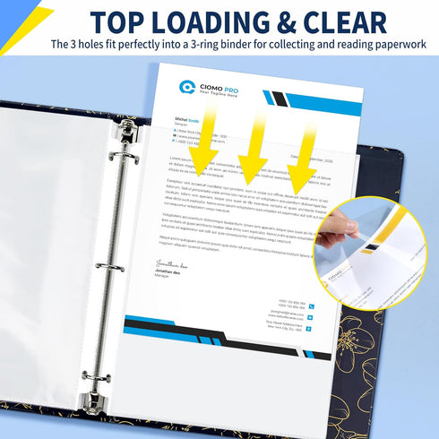 SUNEE 200 Packs Sheet Protectors, 8.5x11 Inches, PVC-Free Clear Page Protectors for Documents, Photos, Top Loading