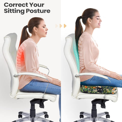 Tailbone Memory Foam Relief Cushion for Office Chairs - Sciatica Support