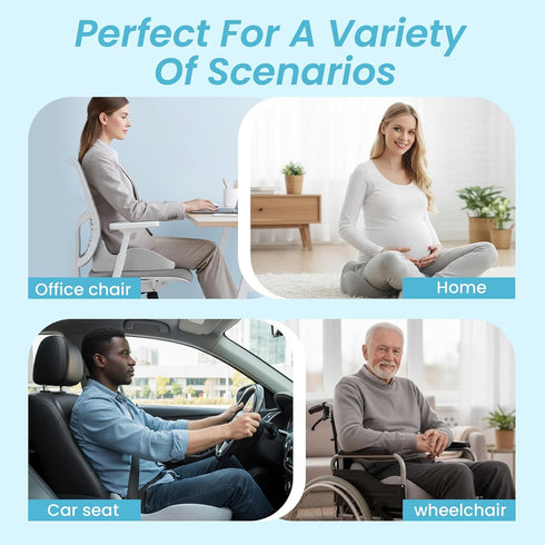Tailbone Memory Foam Seat CushionErgonomic Office Chair CushionCoccyx Cushion for Pain Relief Butt Pillow for Long