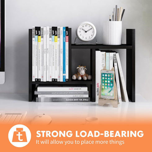 ShellKingdom Desk Shelf Organizer, H-Shaped Desktop Shelves, Adjustable Desktop Corner Shelf, Bookshelf Storage Rack