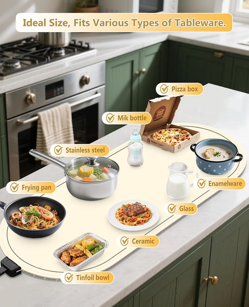 Countertop 36"x15"),Electric Food Warming Mats for Extra Large(XXL Heating Pad for Food,Roll Up Silicone Warmer Mat