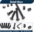 Socell 32Set Set M6x12mm/15mm/25mm/35mm/45mm/55mm/65mm/75mm Crib Screws Hardware Replacement Kit, Baby Bed Frame Bolts