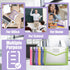 Plastic File Folders, 6 Pack Expanding Document Folder, Waterproof Plastic Envelope Folders, Large Transparent Pouch