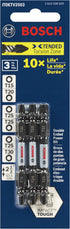 BOSCH ITDETV2503 3-Piece Impact Tough Double-Ended Screwdriving Bit Assorted Set, 2-1/2 In.