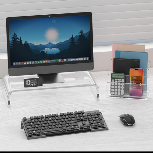 Richboom Computer Keyboard Stand Riser for Ergonomic Typing, Acrylic Tray Holder with Silicone Anti-Slip