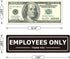 Employees Only Sign for Office Business Door, Aluminum Metal Black White Signs for Store, Pack of 4