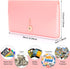Oak-Pine 13 Pocket Receipt Folder, Accordion File Organizer, Expanding File Folder, Plastic Check Bill Folder, Pink