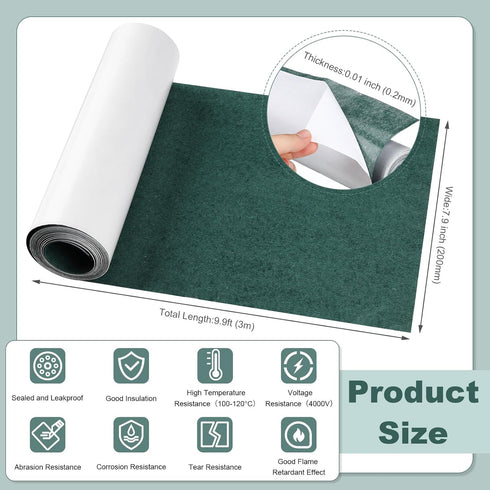 Electrical Insulating Adhesive Paper, 0.2mm Thickness, 200mm Width, 9.9 ft Length, Green Battery Pack Insulator Film