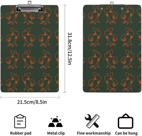 Generic 100 A4 I Love Chicken Fingers Clipboard Acrylic Clear Clipboards with Low Profile Clip Holds Sheets